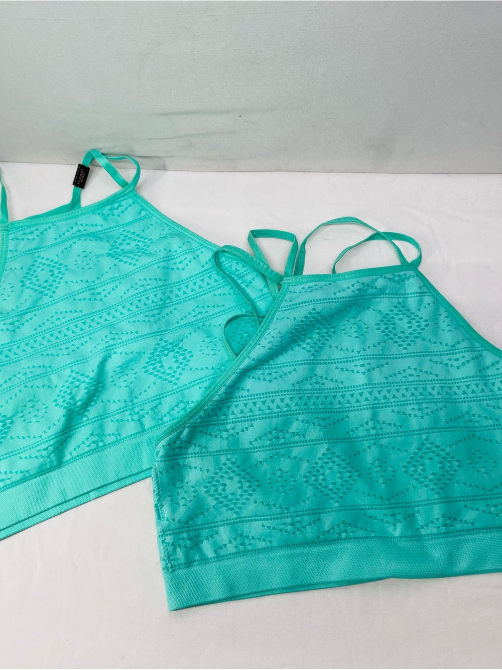 2 Victoria's Secret Aqua Bralette with Lace-Style Details